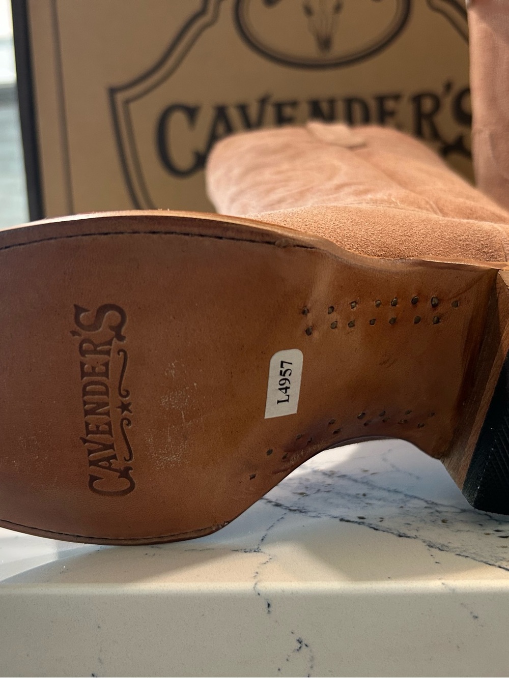 Cavender’s Women’s Dusty Rose Pink Suede Cowboy boots - size 8B - NEW - Picture 3 of 8